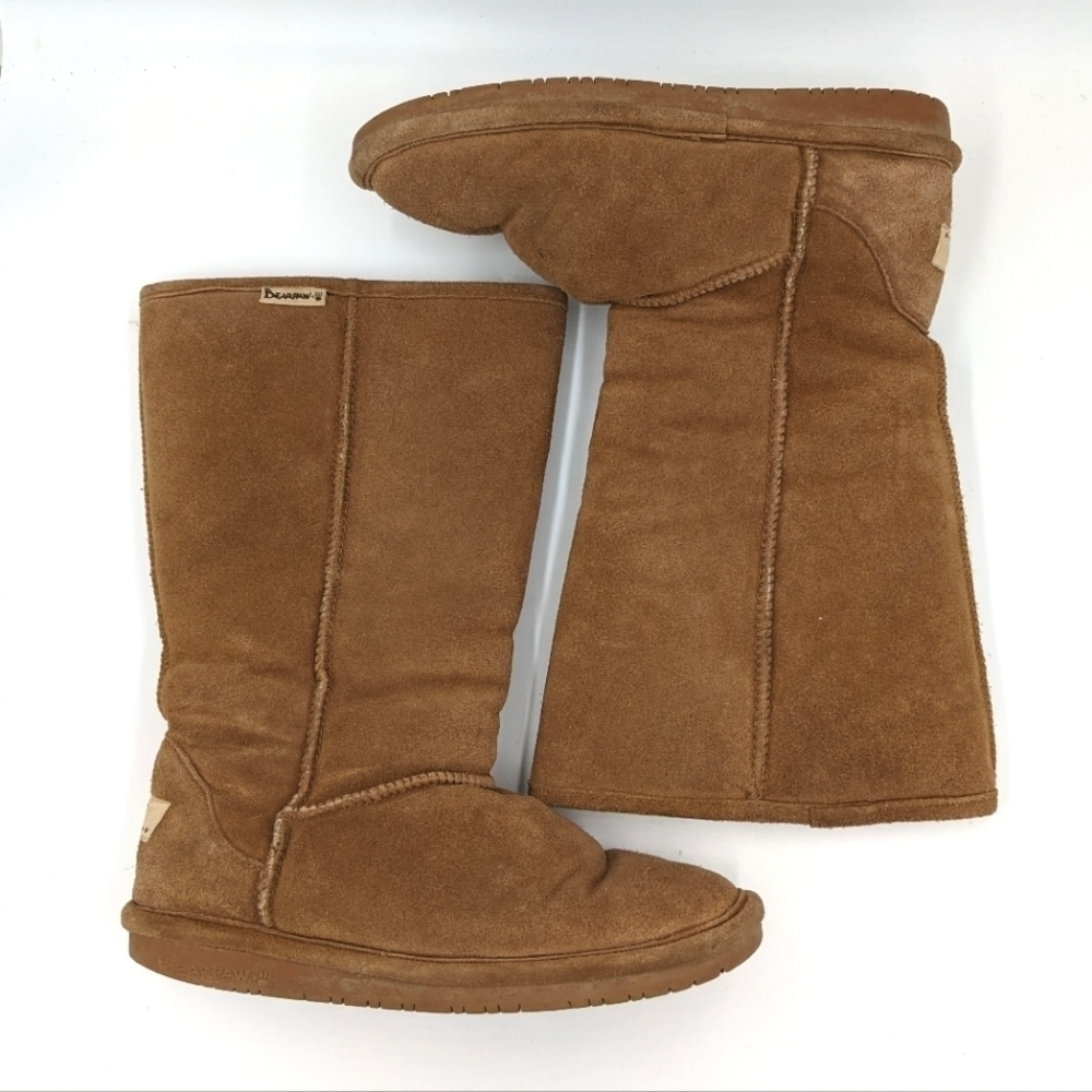 Bearpaw Leather Emma Boot Sherpa Lined 8 Women